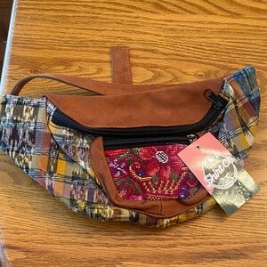 Alpine Multicolor Plaid and Floral Waist Fanny Bag new with tags
